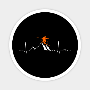 Heartbeat Skiing Magnet